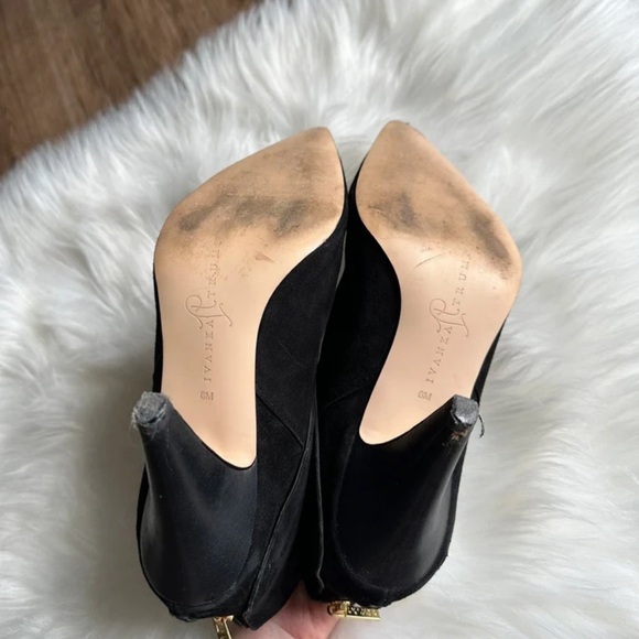 Ivanka Trump Black Suede Pointed Ankle Booties - Picture 8 of 8